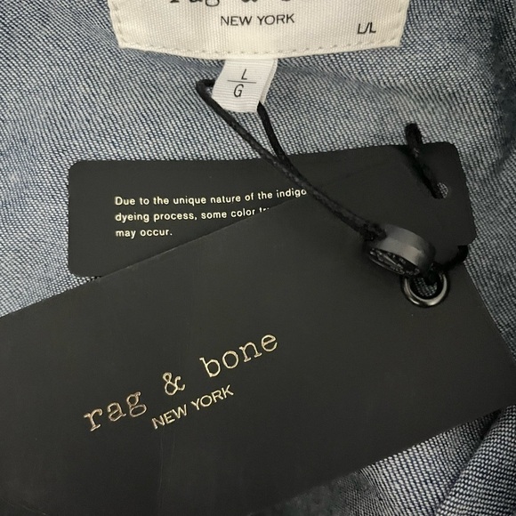 NEW Rag & Bone Denim Tie Back Cotton Dress - Picture 8 of 10